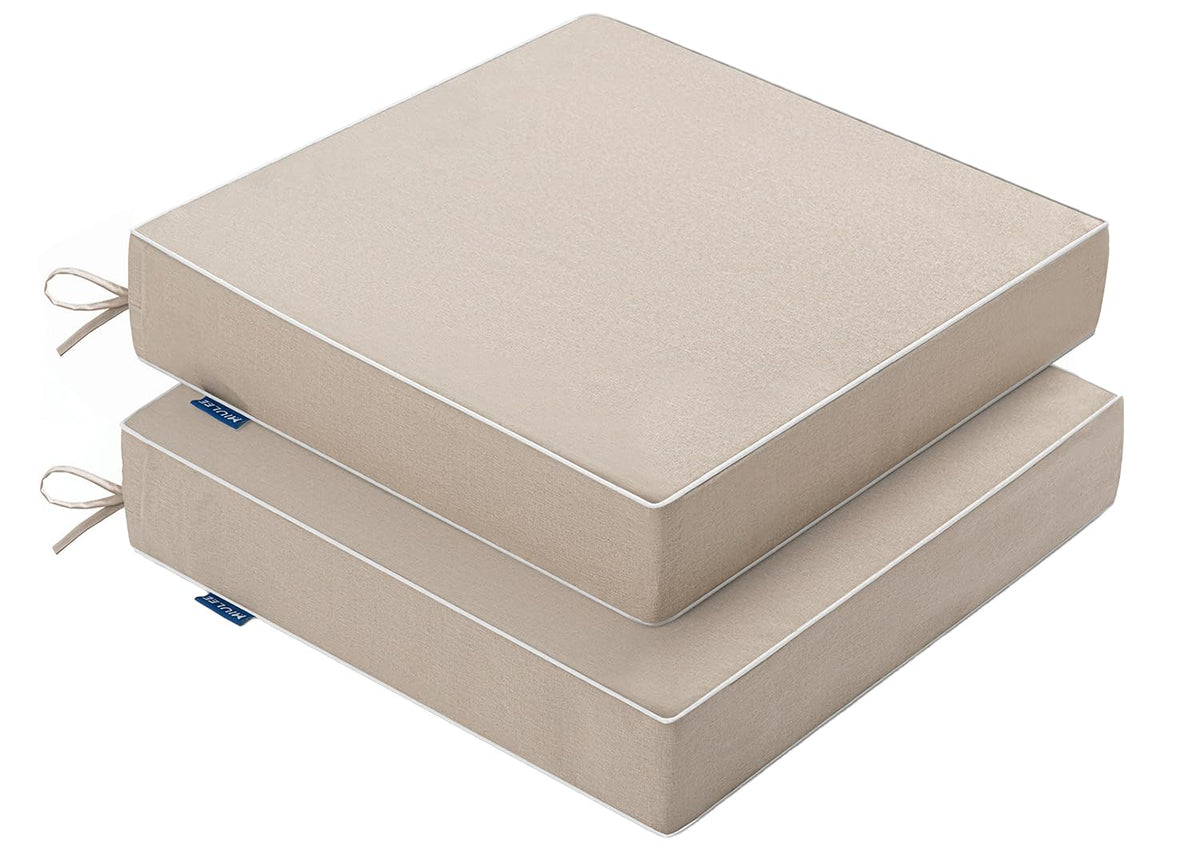 MIULEE beige cushions front view showing neat tailored look and versatile design