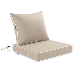 MIULEE beige seat cushion front view showing clean lines and comfort