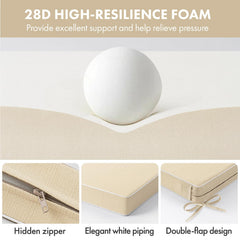 MIULEE cushion placed on wooden bench demonstrating secure, comfortable seating
