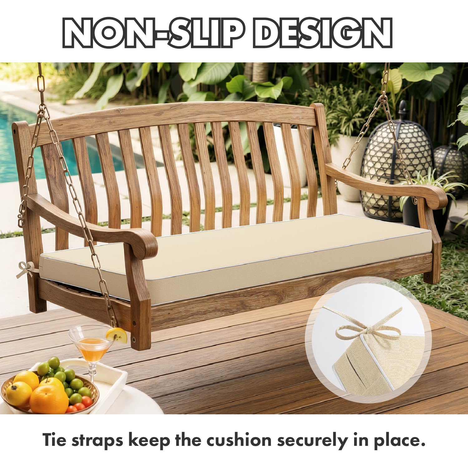 MIULEE detailed tie straps keeps cushion fastened for stable outdoor use