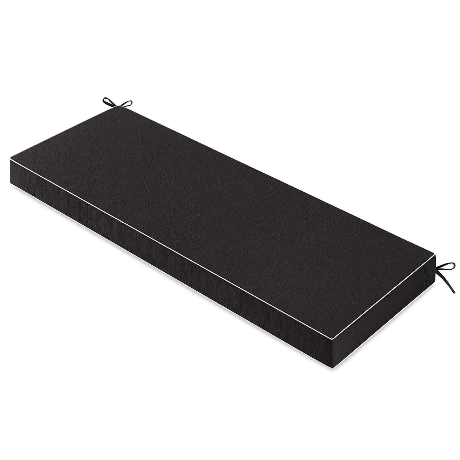 MIULEE front view of black bench cushion showing clean tailored look and durability
