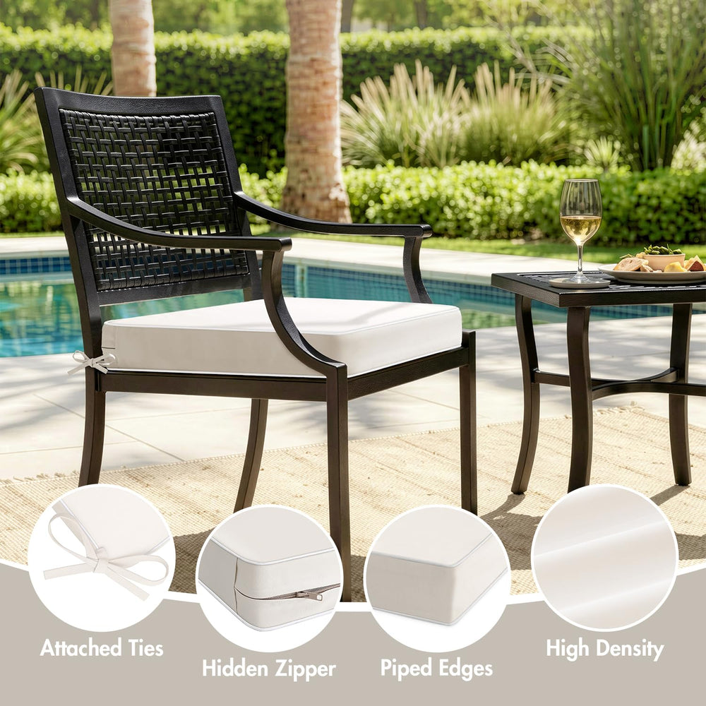 MIULEE cushions placed on rattan chair illustrating waterproof protection in use