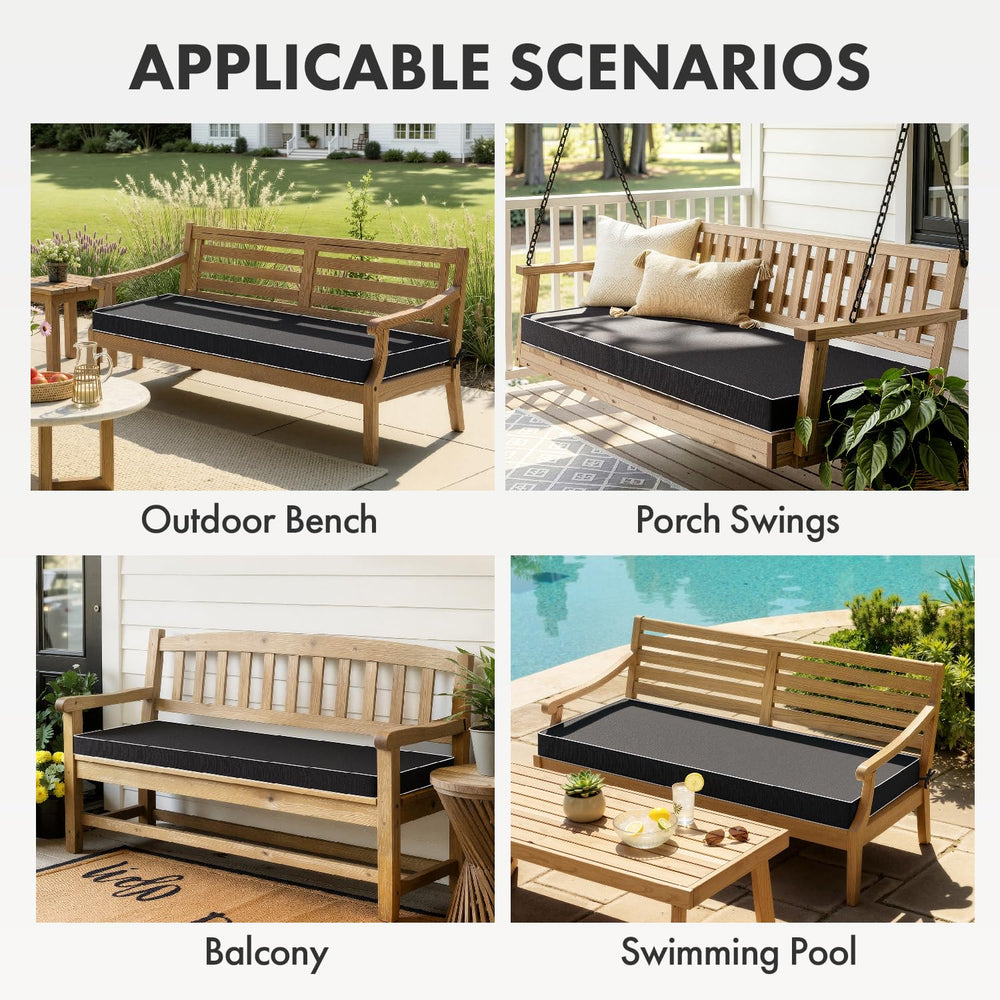 MIULEE cushion on porch swing in sunlight showing stylish outdoor upgrade