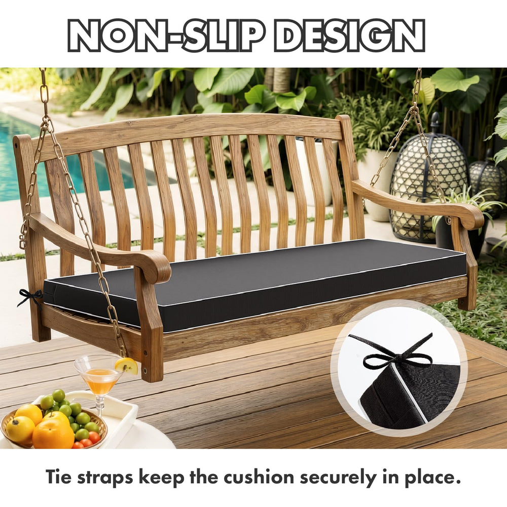 MIULEE tied cushion straps secured to bench for slip-resistant outdoor use