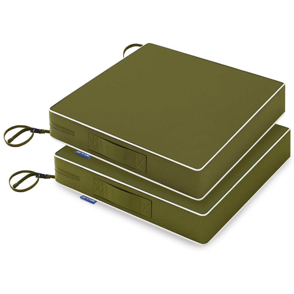 MIULEE dark green front view showing neat piping and seat profile for upgraded patio comfort