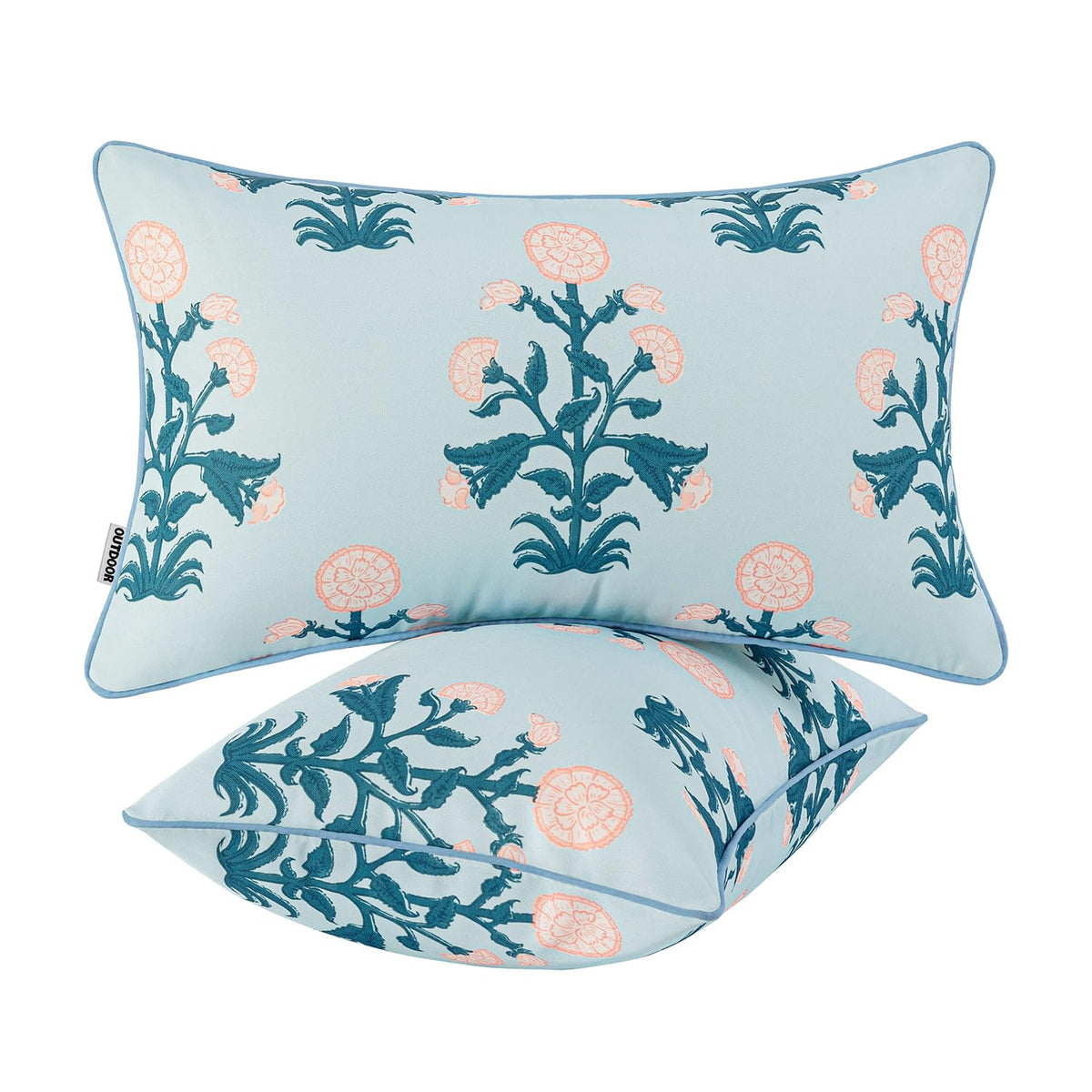 MIULEE vintage floral pillow front view shows elegant decor and weather resistance