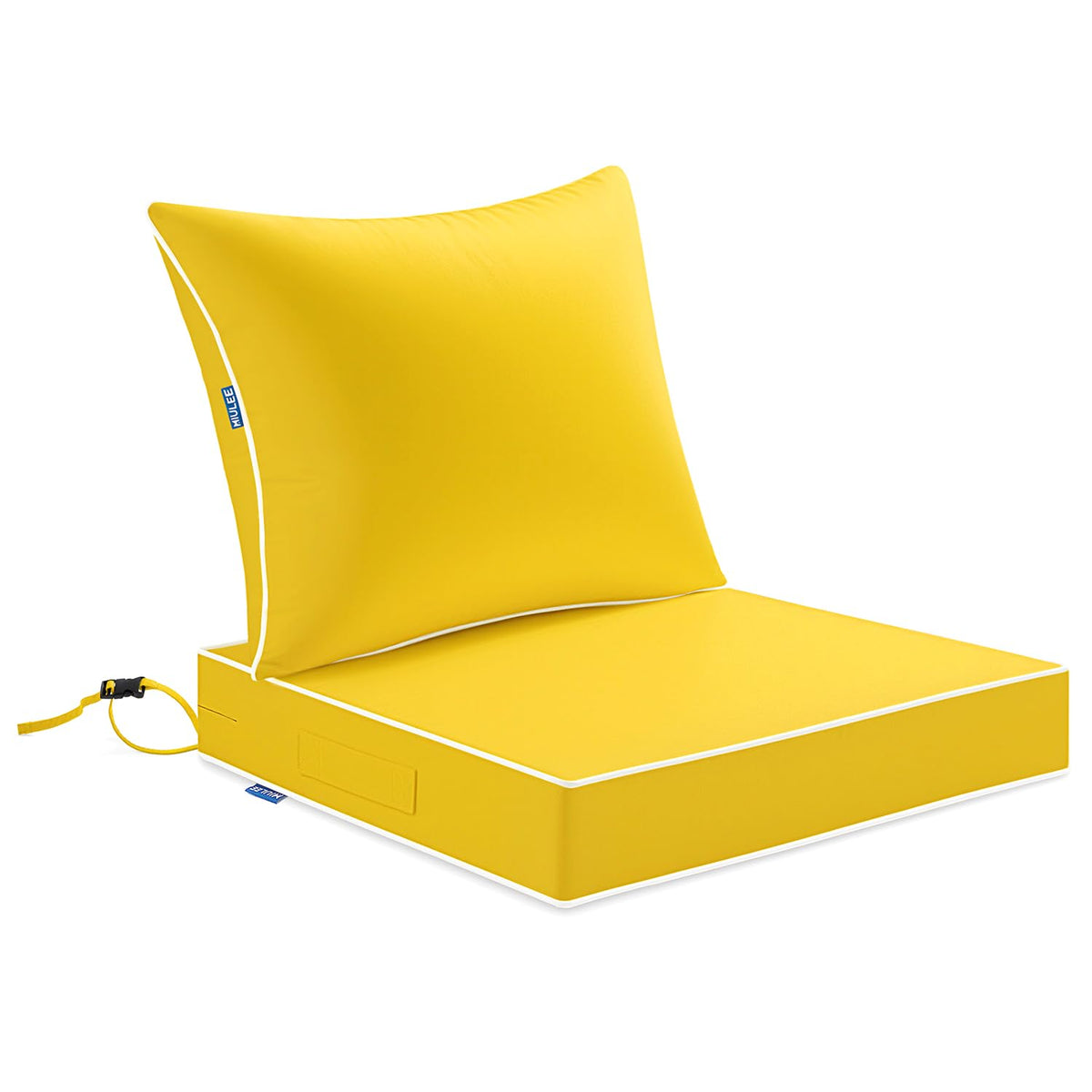 MIULEE front-facing yellow seat and back set shows vibrant color and fit