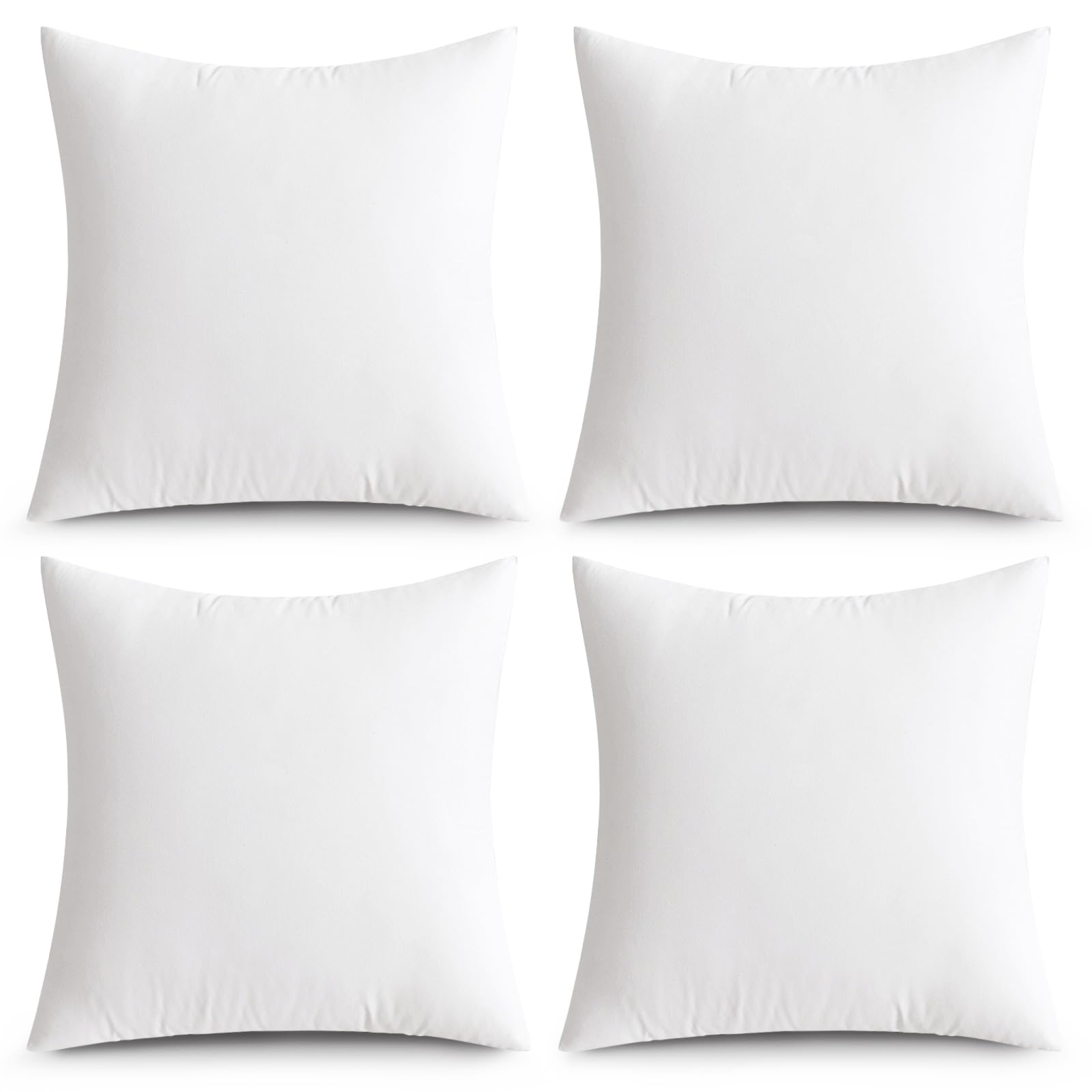 MIULEE front view of four 24x24 pillow inserts showing full set and neat edges
