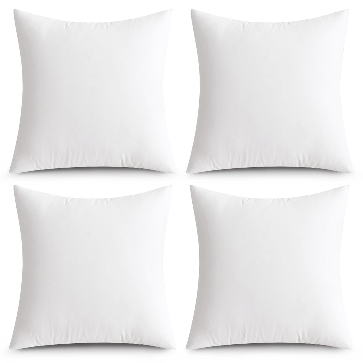 MIULEE front view of four 24x24 pillow inserts showing full set and neat edges