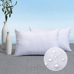 MIULEE front view of two 14x20 outdoor pillow inserts showing clean finish and ready-to-use benefit