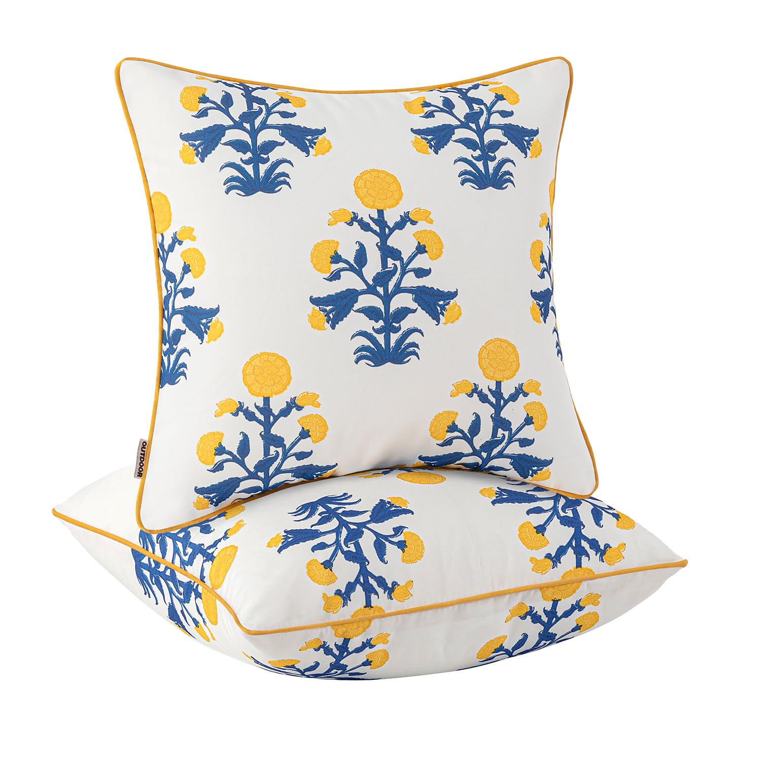 MIULEE front view of two floral pillows showing color and immediate styling benefit