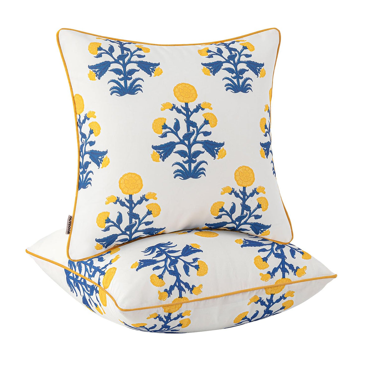 MIULEE front view of two floral pillows showing color and immediate styling benefit