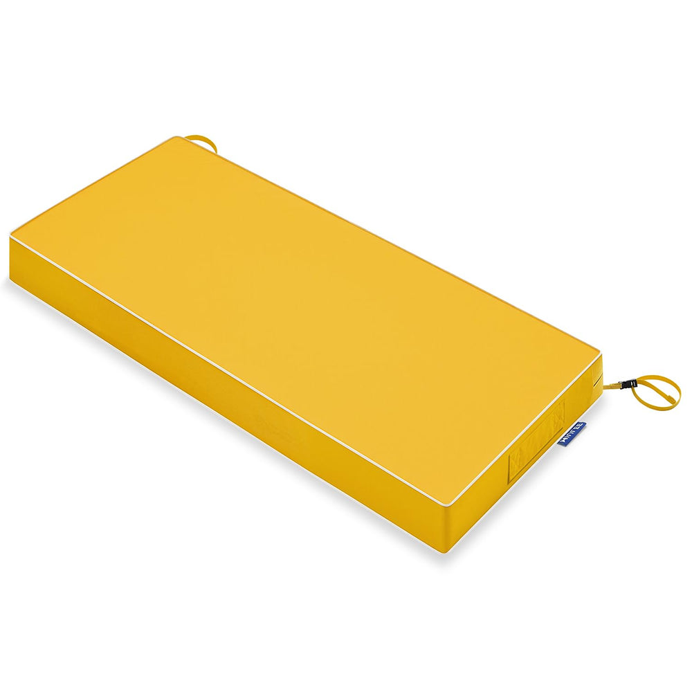 MIULEE front view of yellow bench cushion showing vibrant color and neat finish