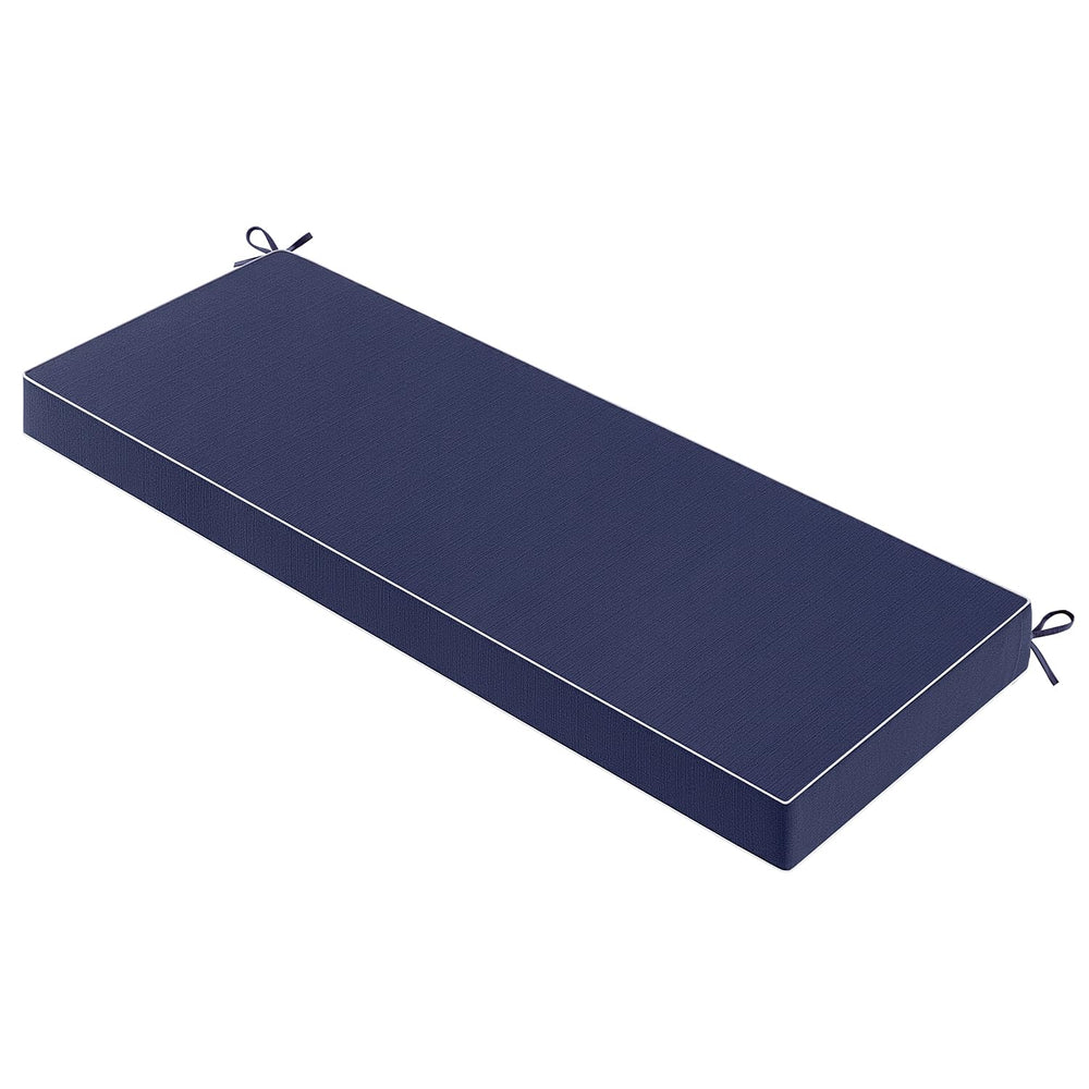 MIULEE front view of navy bench cushion showing tailored fit and neat finish