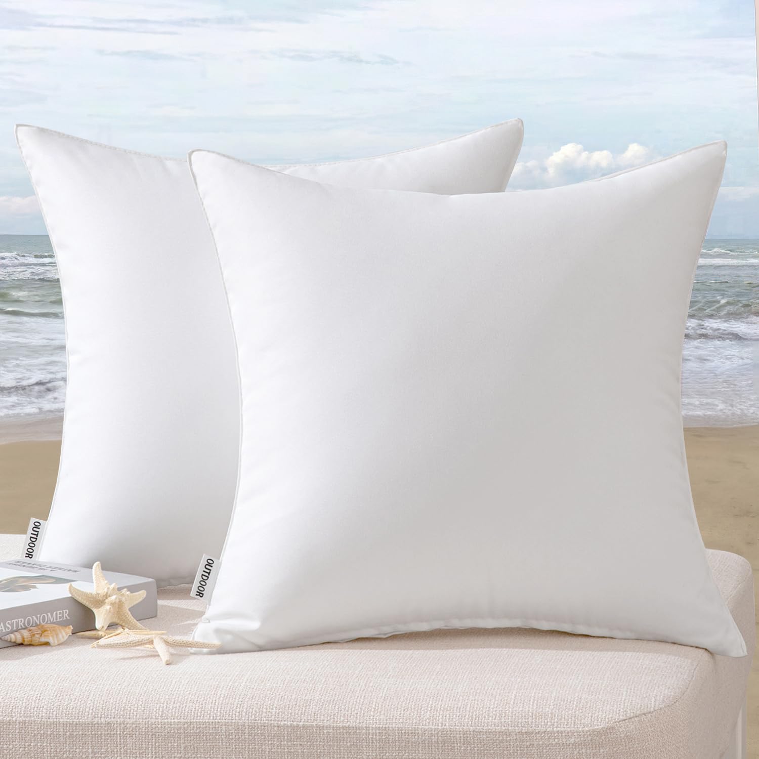MIULEE front view of white 24x24 pillow cover shows clean protective finish