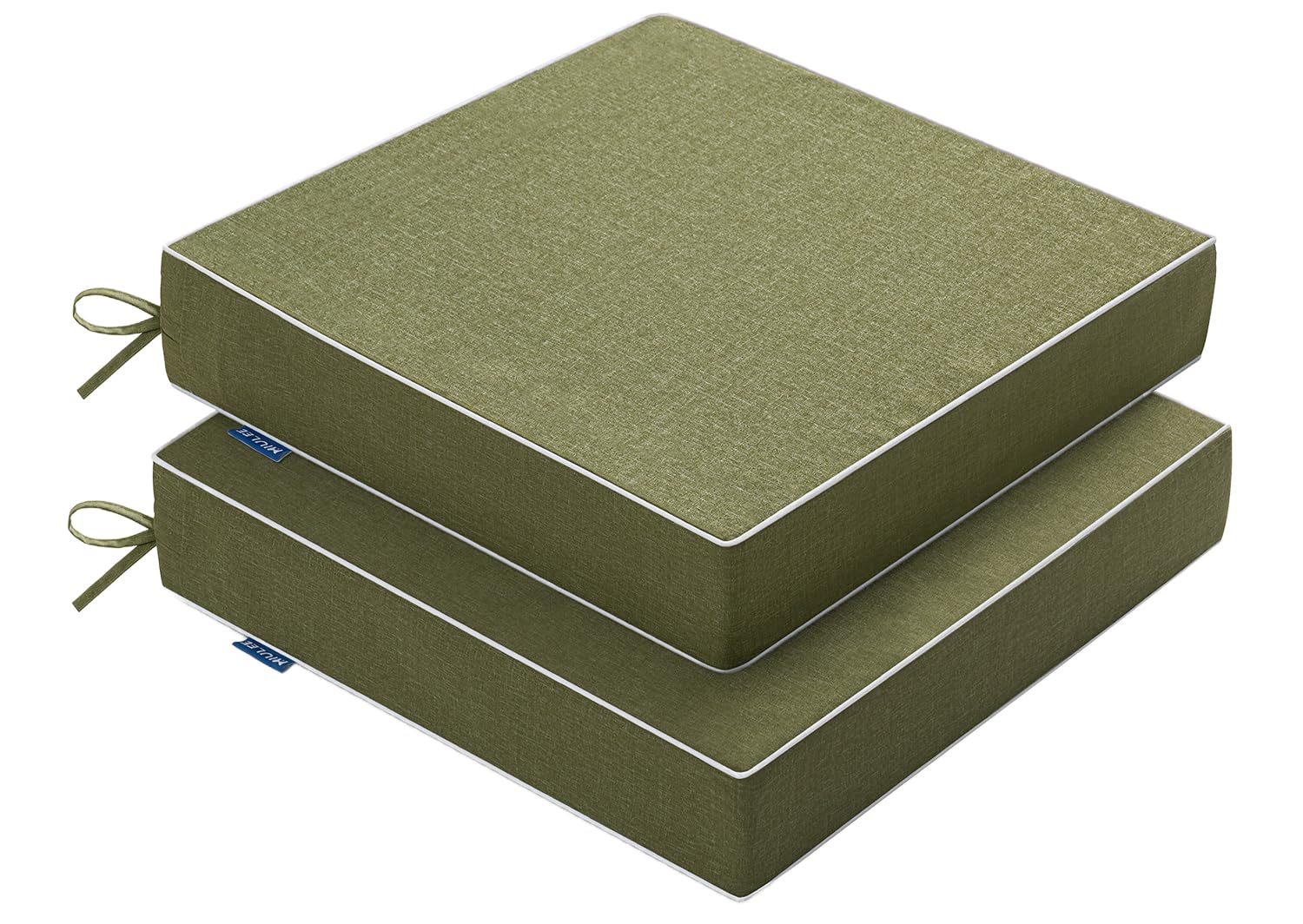 MIULEE front view showing two green cushions and neat finish for curb appeal