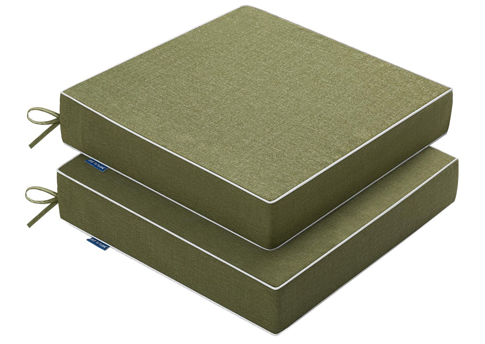 MIULEE front view showing two green cushions and neat finish for curb appeal
