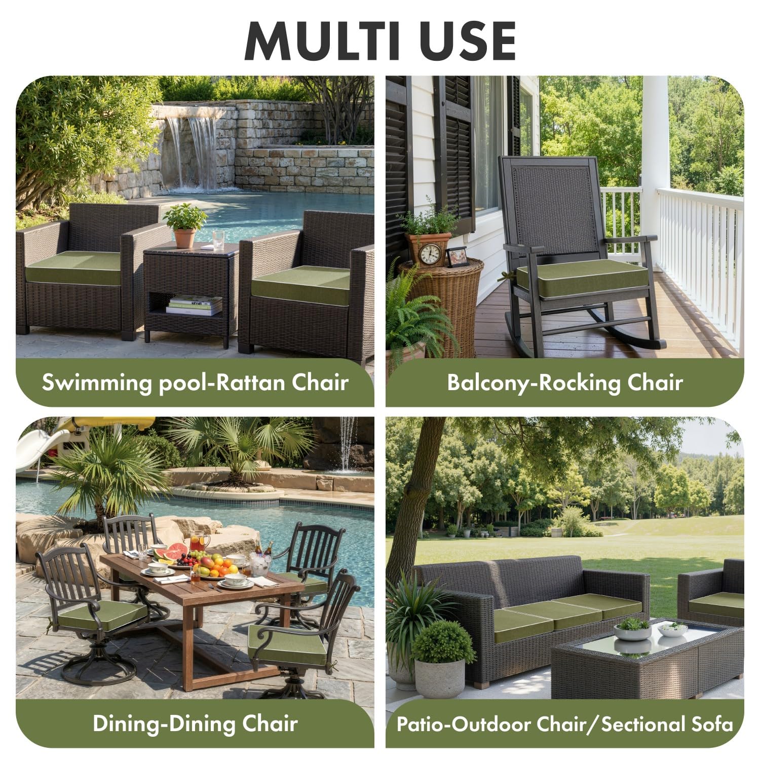 MIULEE cushion next to chair to show scale and fit on standard seating