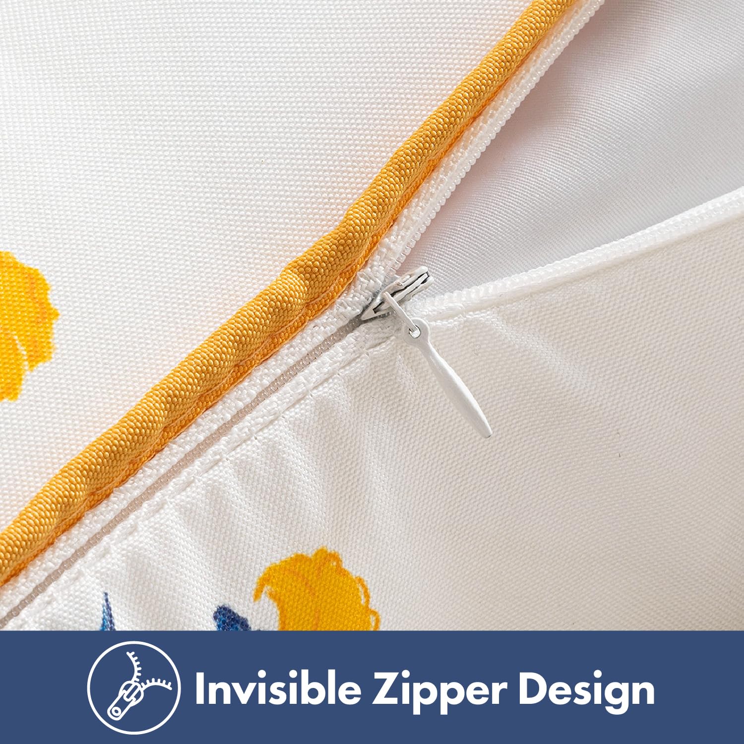 MIULEE hidden zipper detail for easy removal and neat, seamless appearance