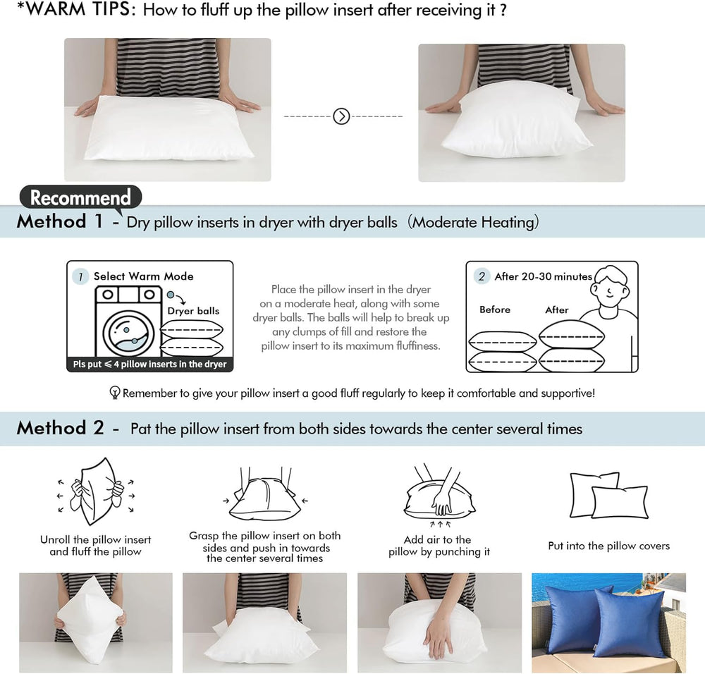 MIULEE hands fluffing insert showing easy maintenance and fast rebound