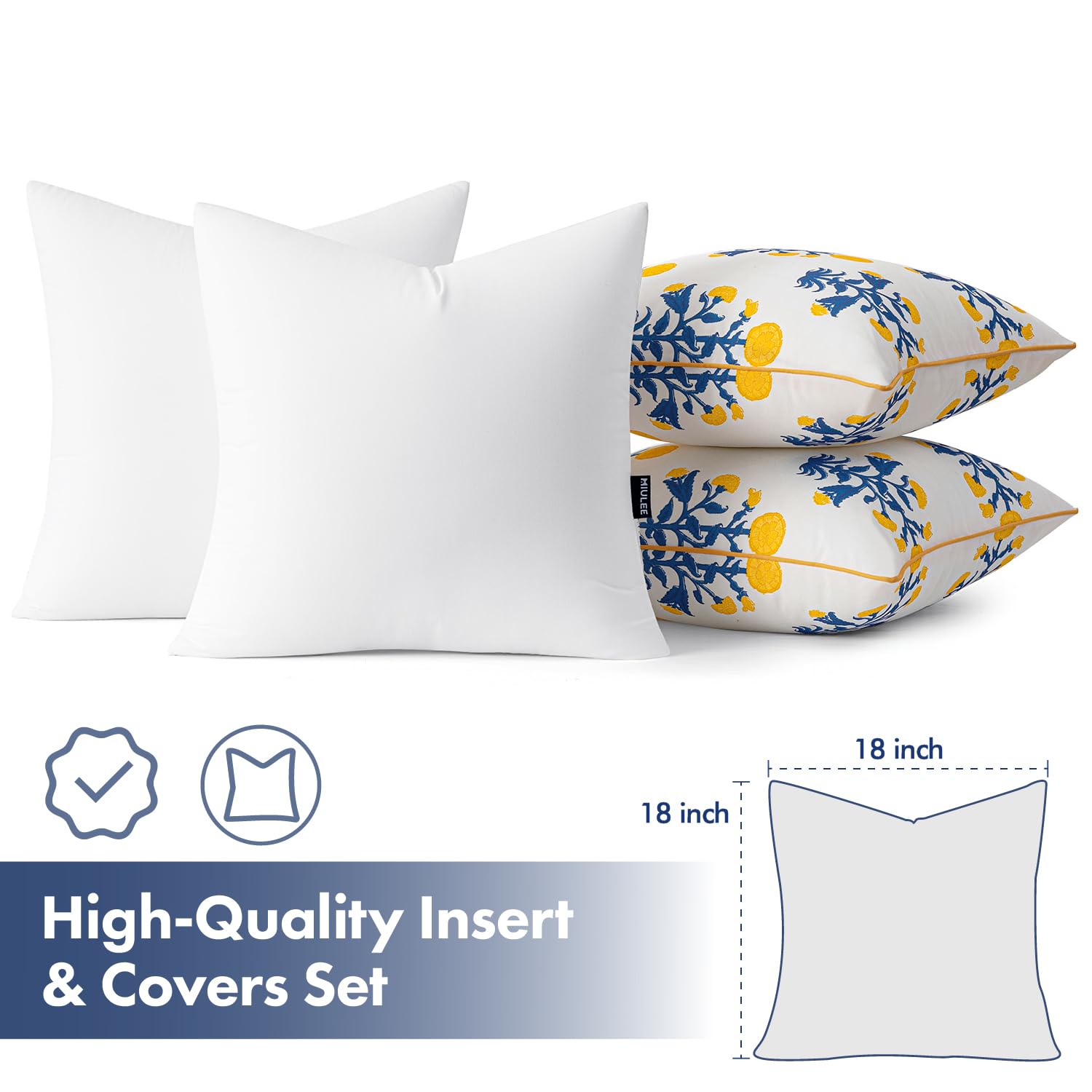 MIULEE fluffed PP cotton insert inside cover for instant plush comfort