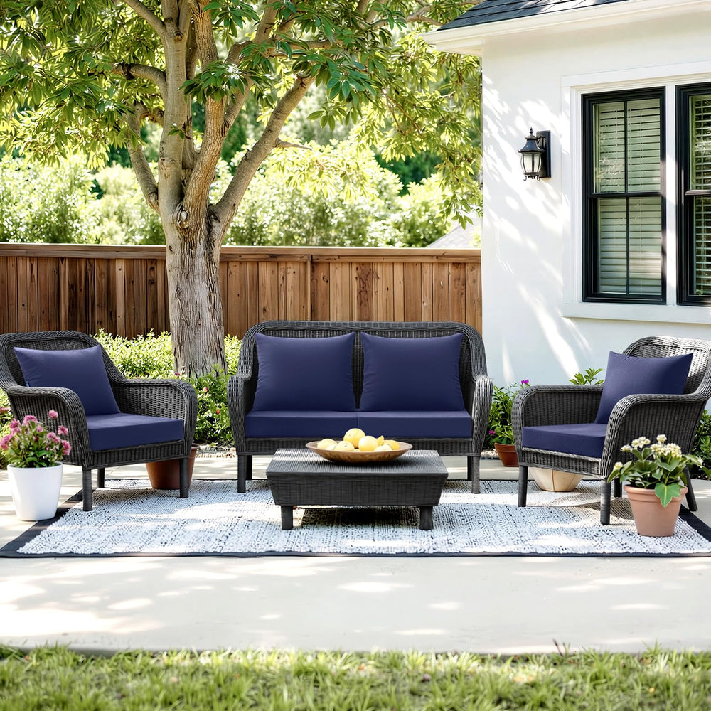 MIULEE back cushion ties and overlap flap securing cushion and blocking moisture