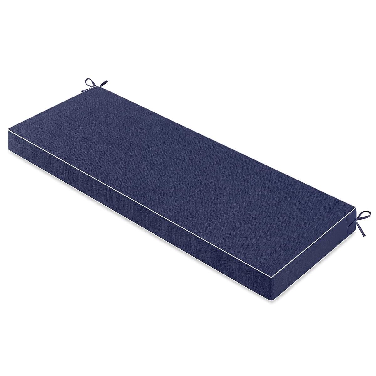 MIULEE navy cushion front view showing clean finish and waterproof benefits