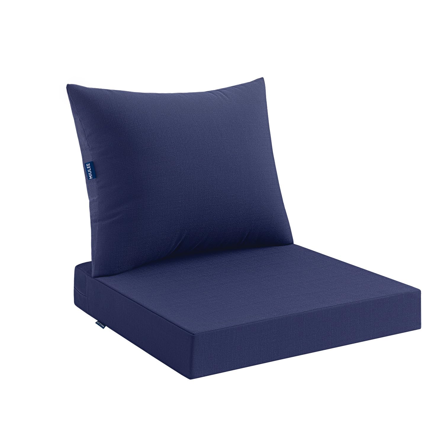 MIULEE navy seat and back cushion set front view showing coordinated style and color
