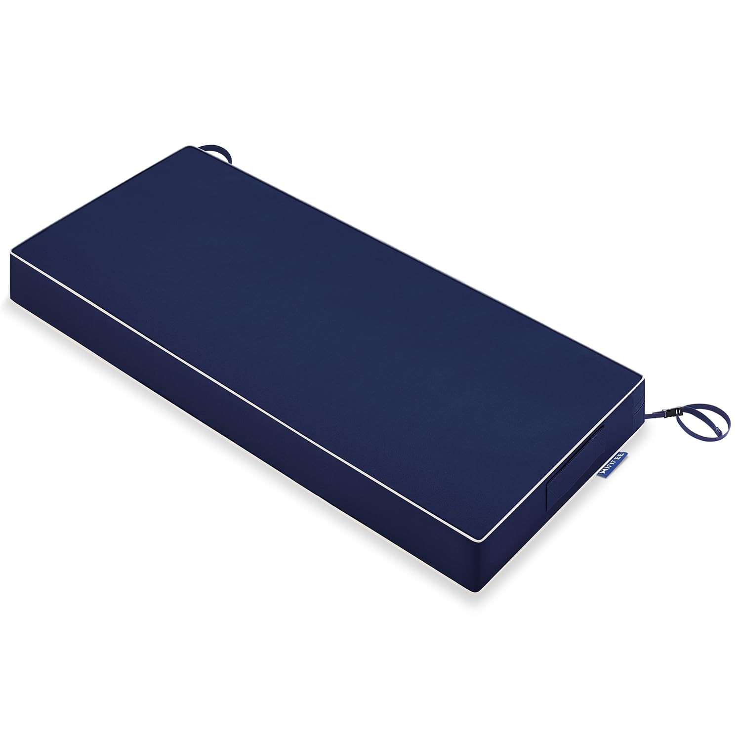 MIULEE front view of navy bench cushion showing clean finish and color