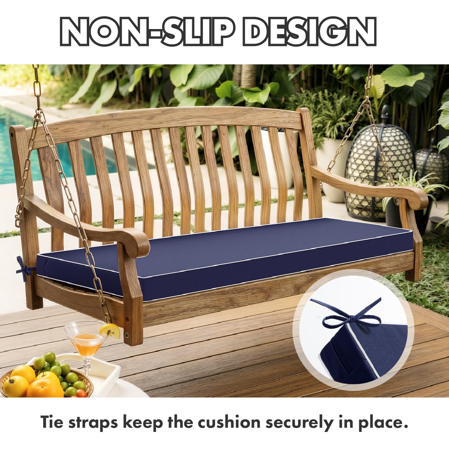 MIULEE cushion on porch swing demonstrating comfort and outdoor suitability