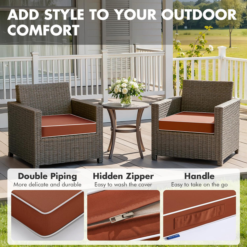 MIULEE close-up of rust fabric texture highlighting waterproof and fade-resistant cover