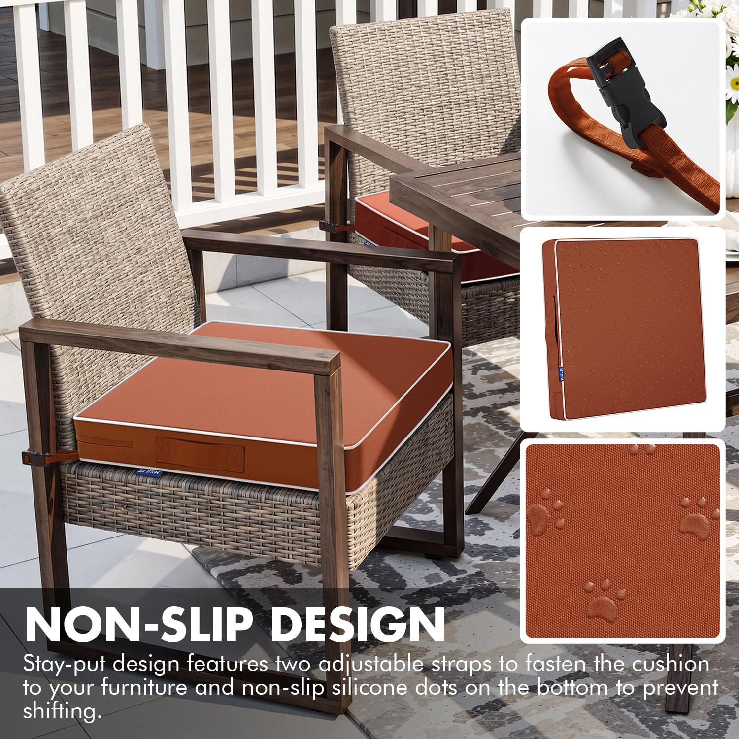 MIULEE adjustable straps and carry handle detail for secure placement and portability