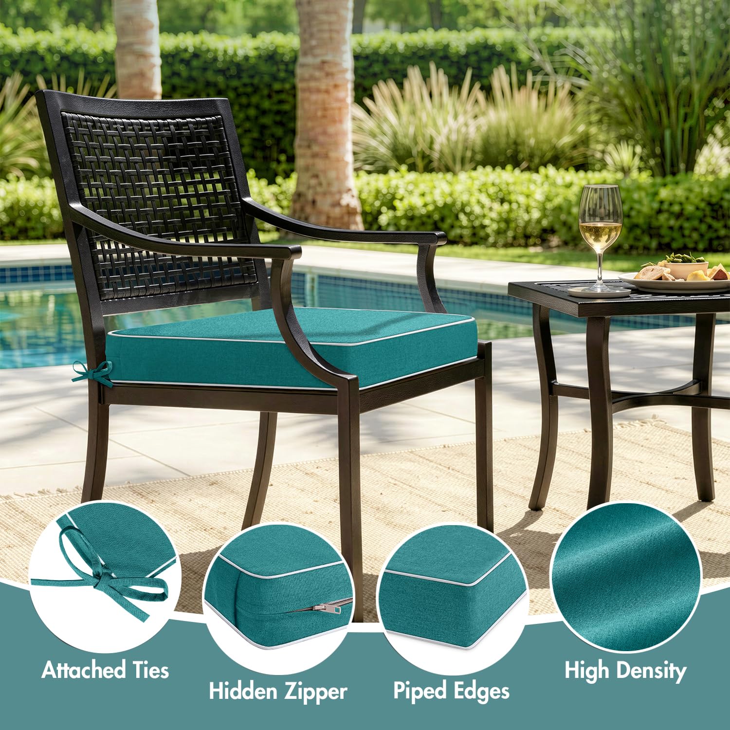 MIULEE side profile showing 3-inch thickness and supportive 28D foam for comfortable seating