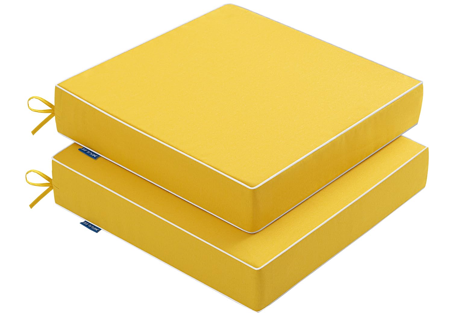 MIULEE front view of two yellow cushions showing bright color and shape benefit: instant patio refresh