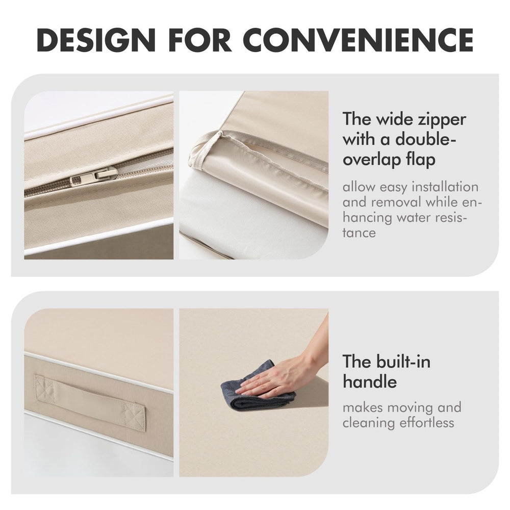 MIULEE wide zipper and handle closeup for easy removal and transport