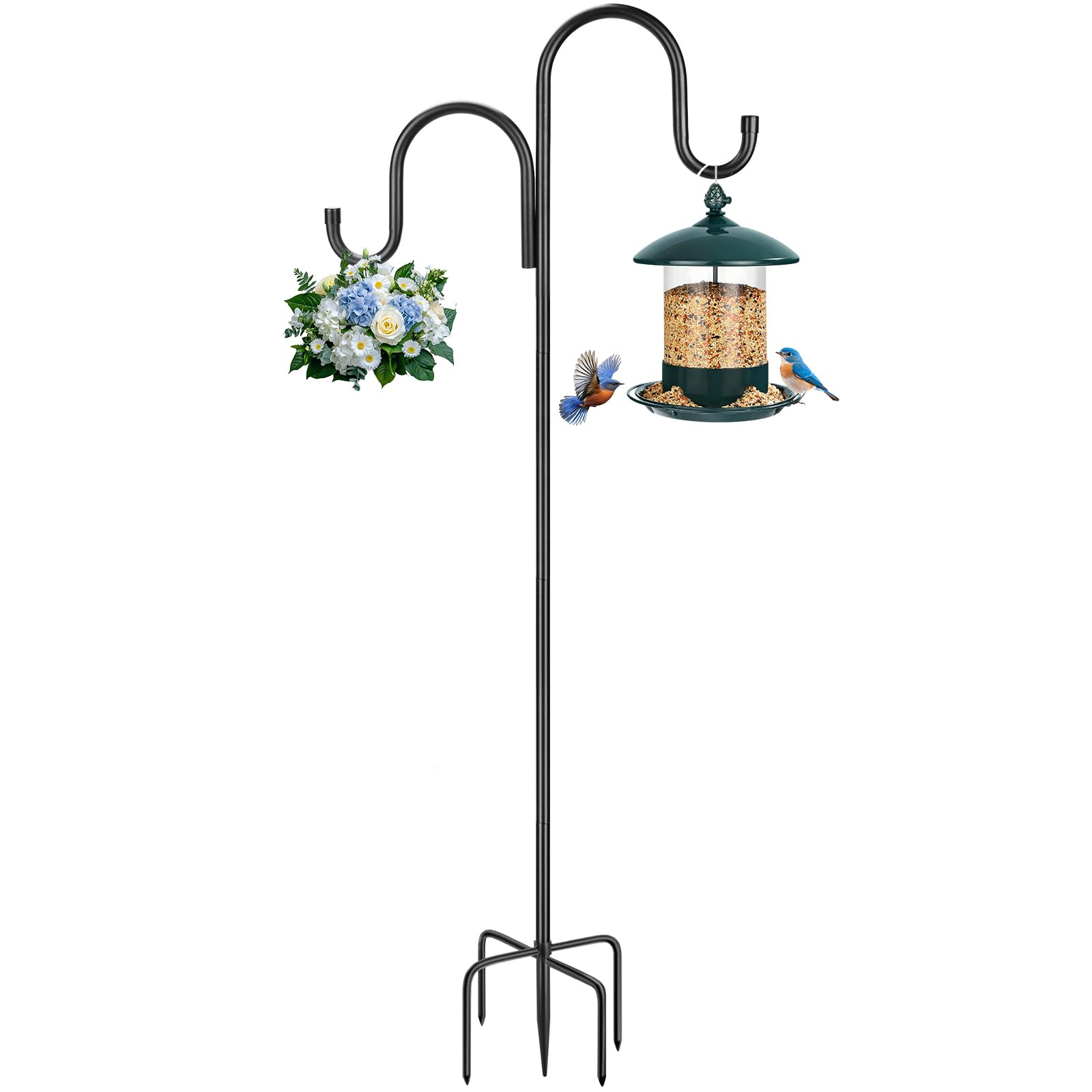 MIUVIBENI full-height pole front view showing dual hooks and hanging capacity