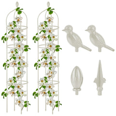 Miuwauer front view obelisk trellis showing elegant white finish and structure benefit