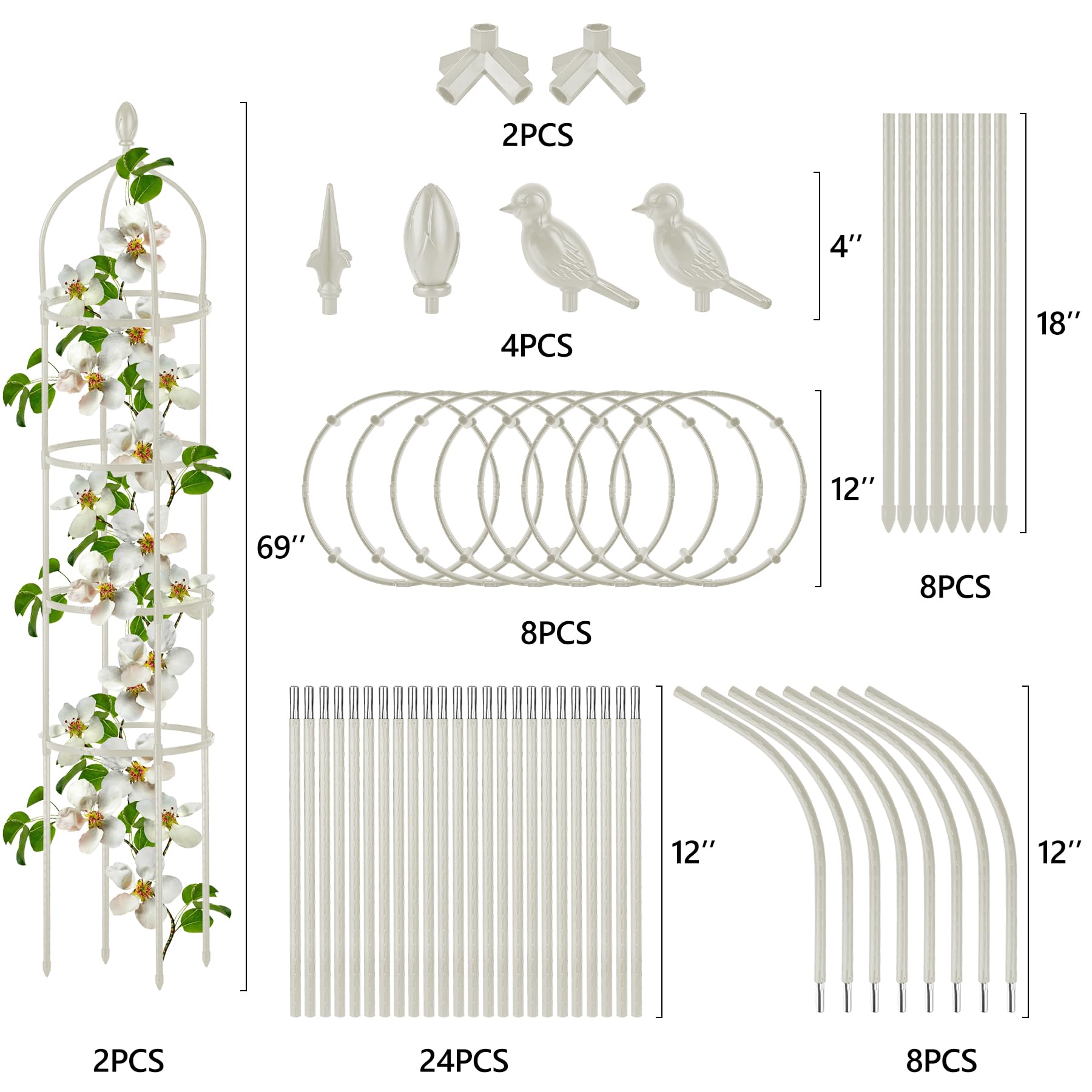 Miuwauer trellis beside ruler showing height for choosing proper scale