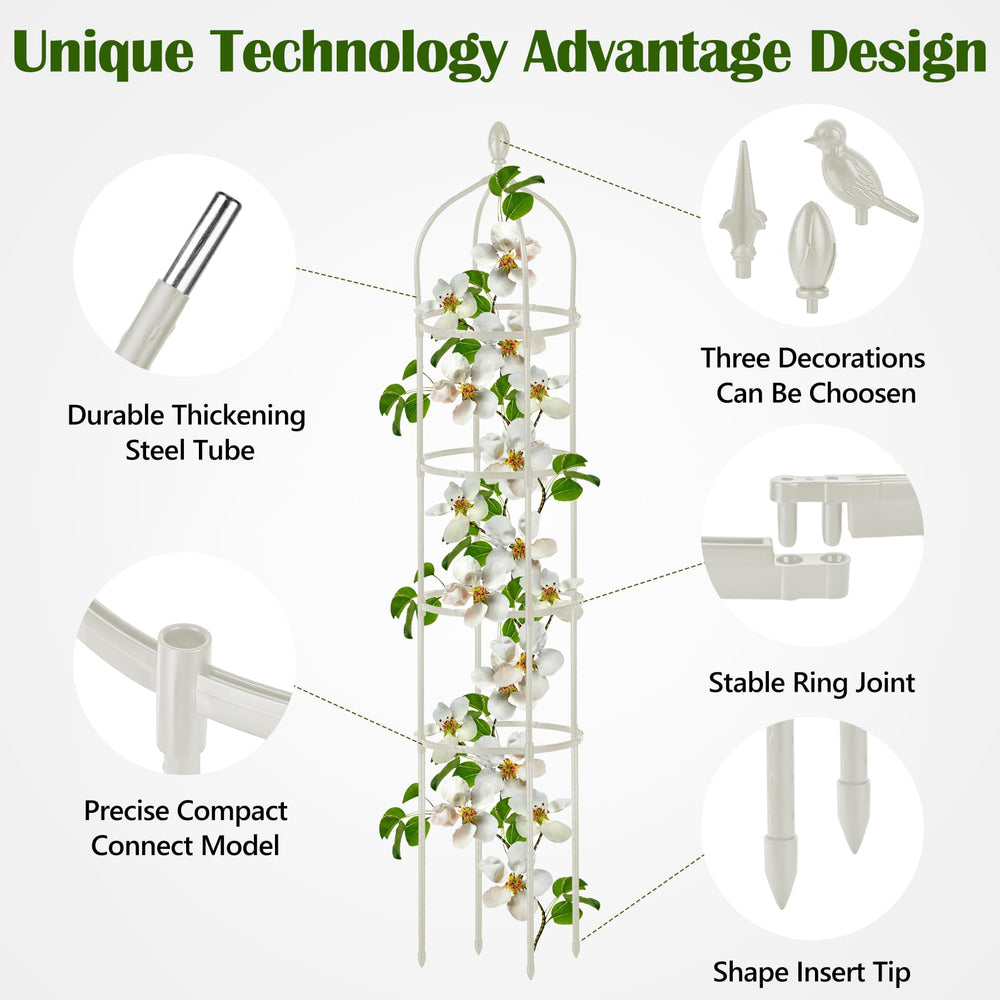 Miuwauer three interchangeable top decorations for personalized garden styling