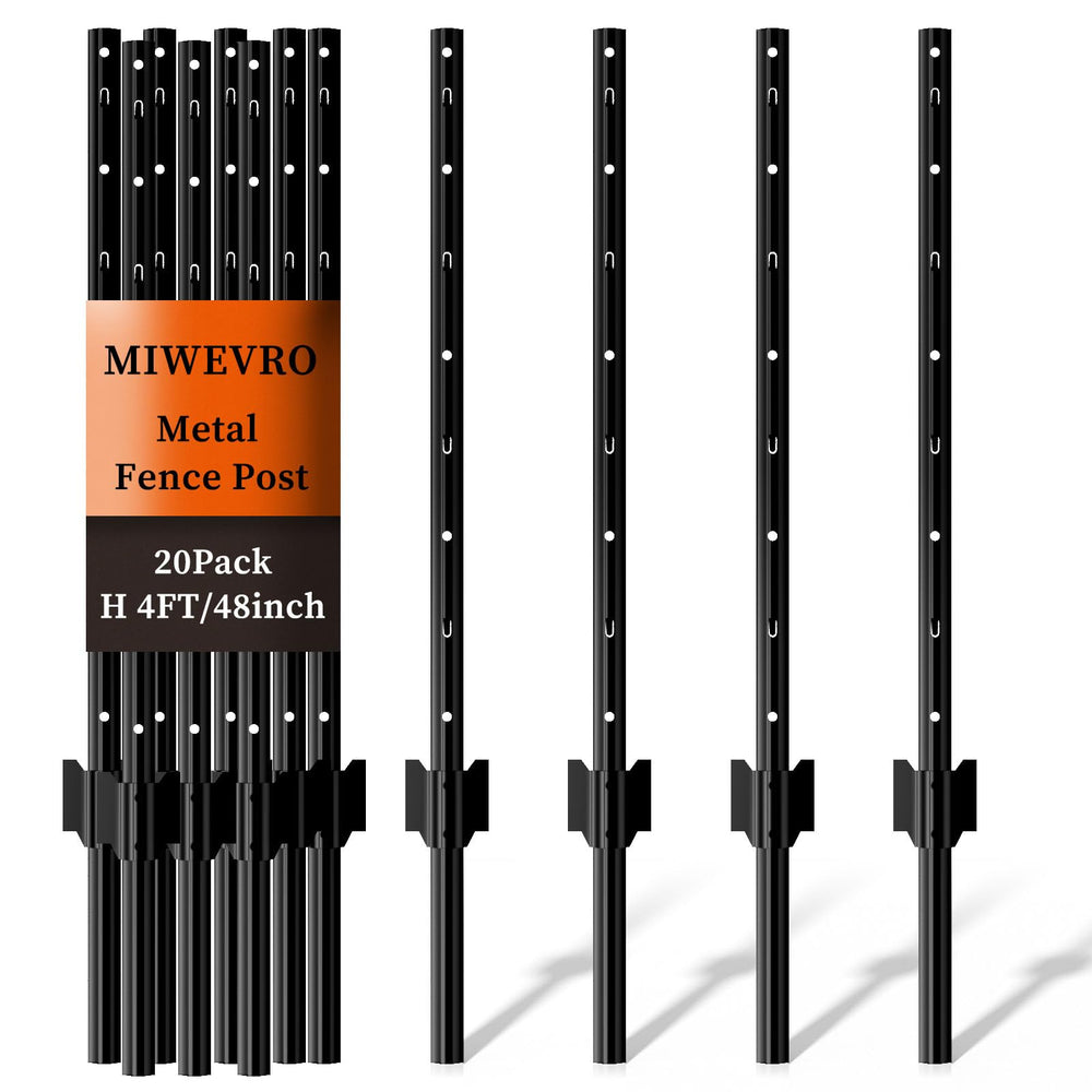 MIWEVRO front view of 4 ft U-post showing full post and anchor for easy installation