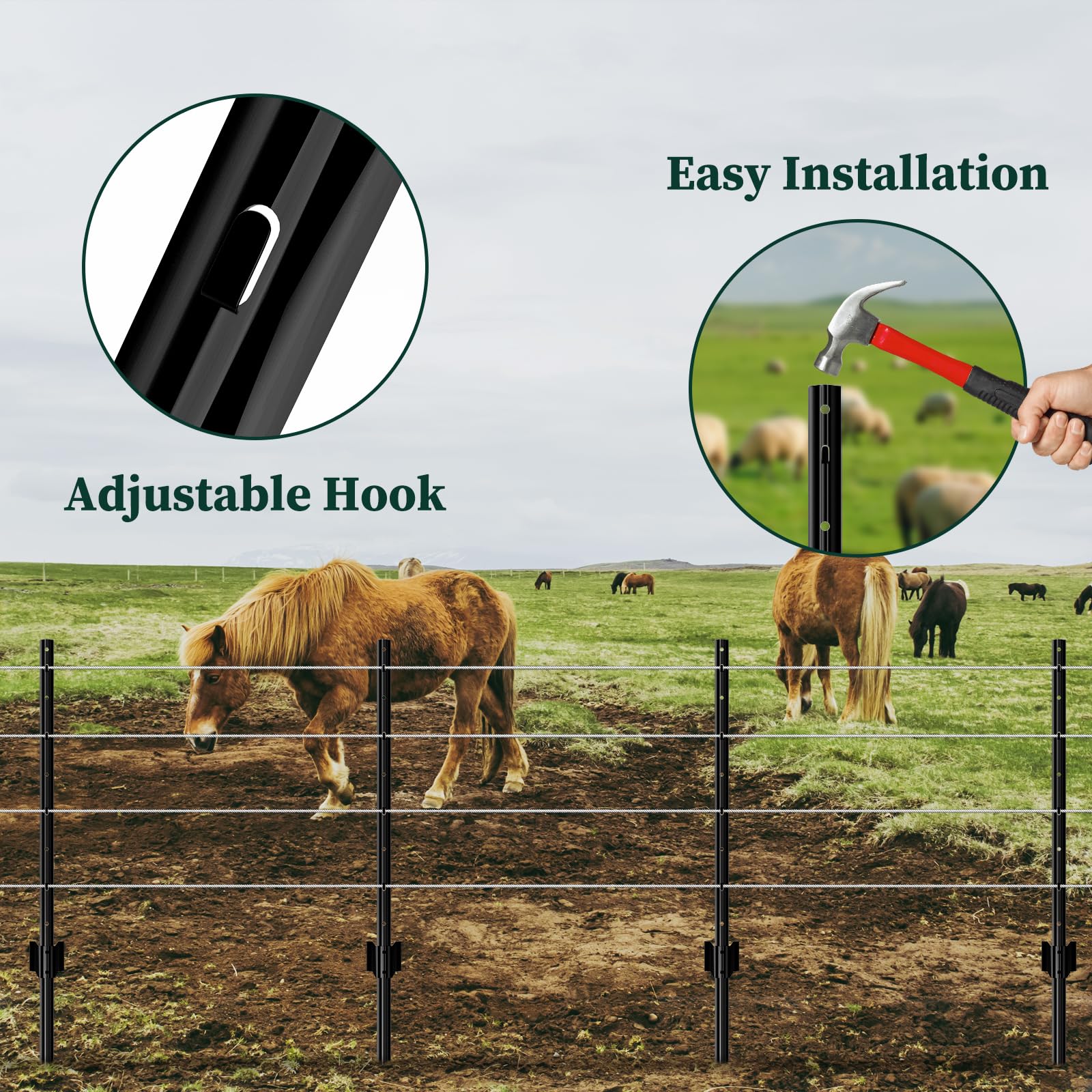 MIWEVRO U-post held next to a hand to show 4 ft scale and portability