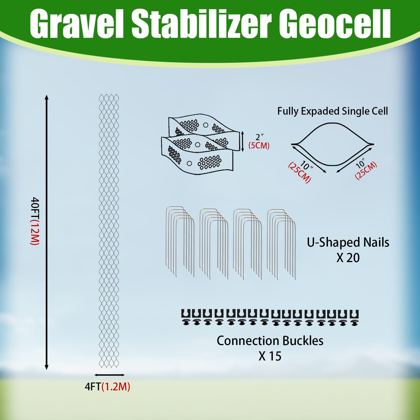MIWOOYY filled cells with gravel demonstrating locked-in stone and load support