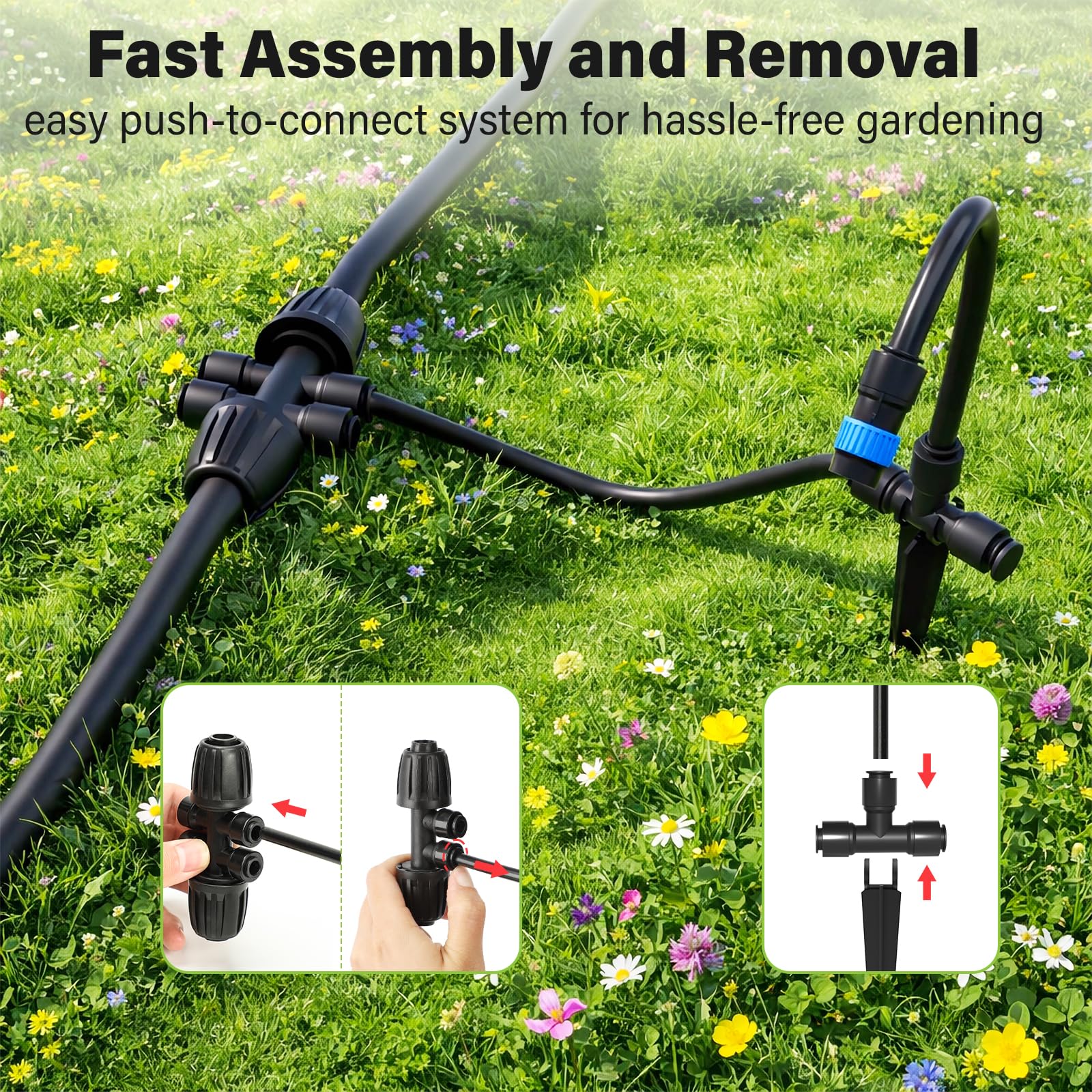 MIXC bendable emitter closeup with metal core for precise root-zone watering benefit