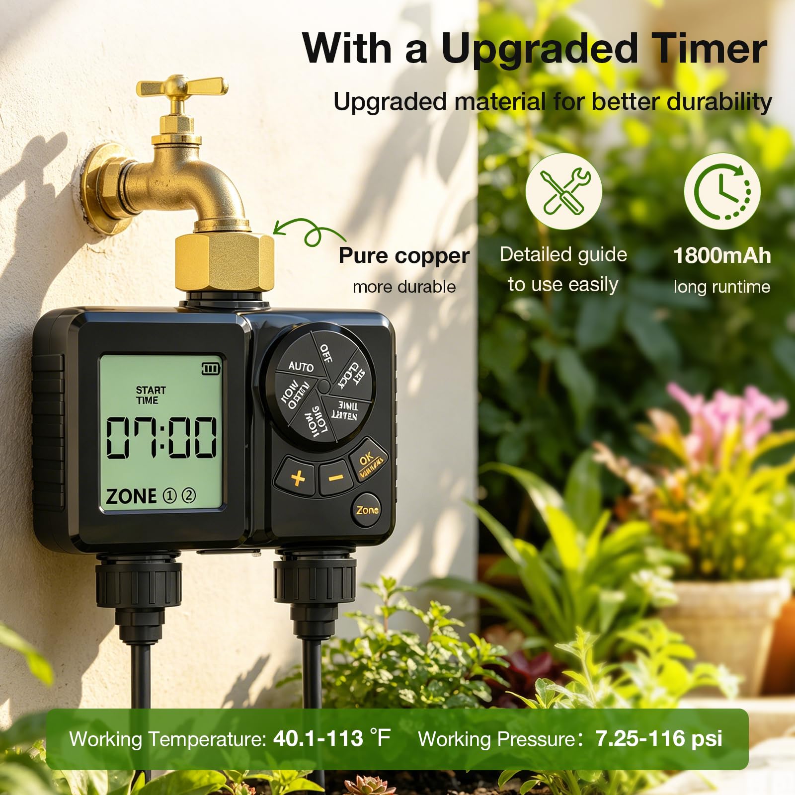 MIXC close-up brass nozzle highlighting durable precision spraying