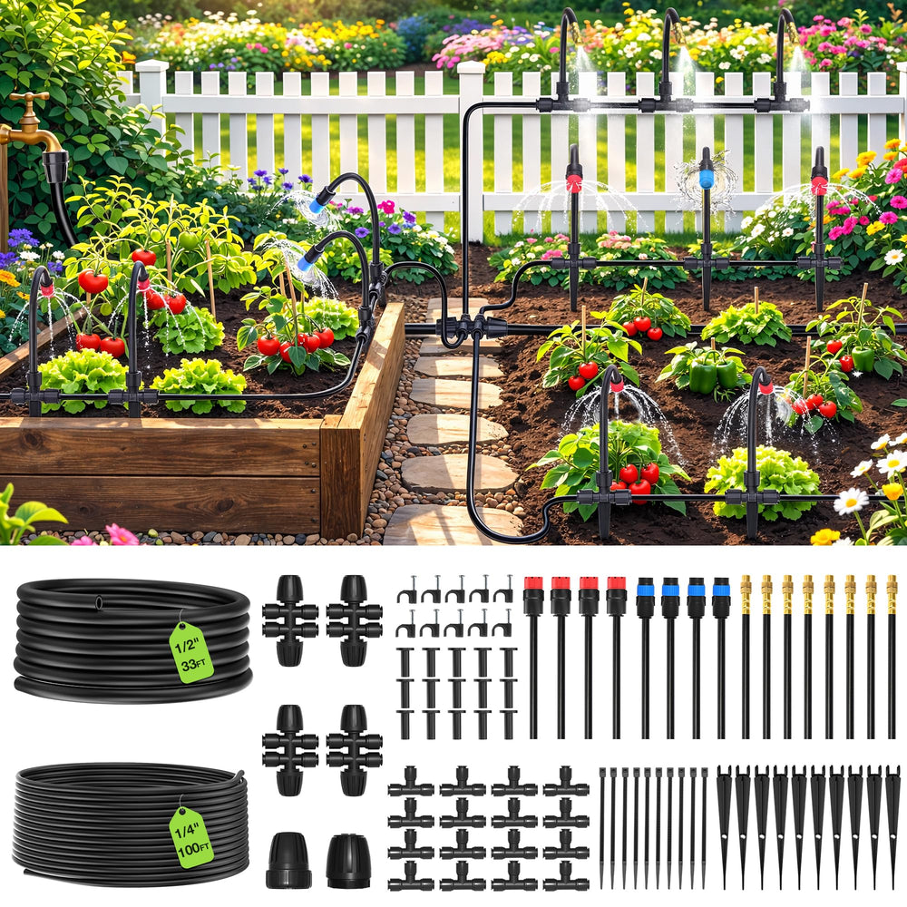 MIXC front packaging showing complete irrigation kit and benefits