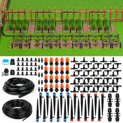 MIXC front packaging showing full drip irrigation kit and components benefits easy setup