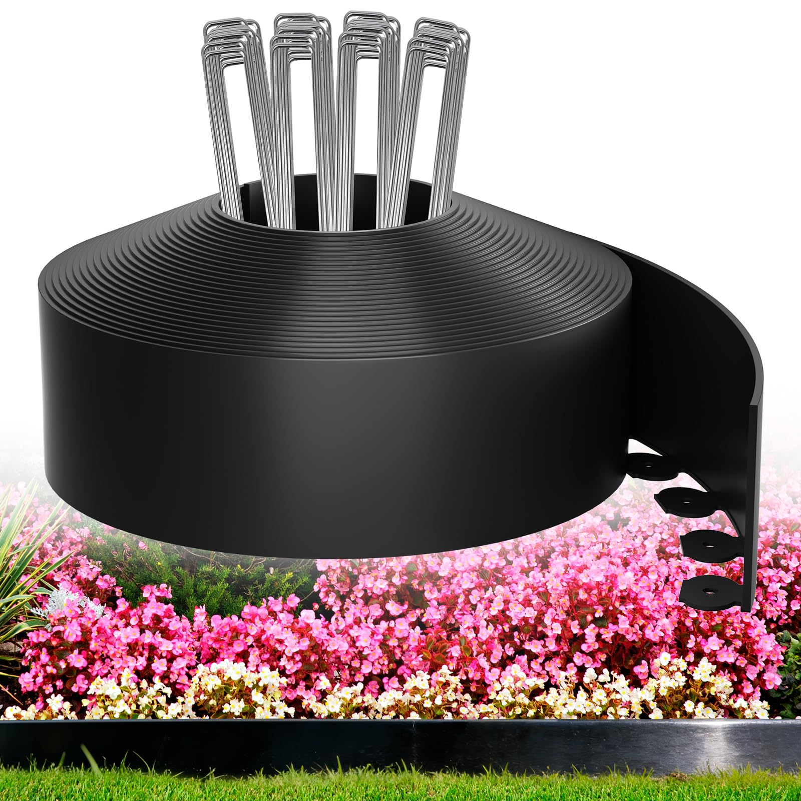 MIXC front view of boxed edging kit showing length and contents benefits