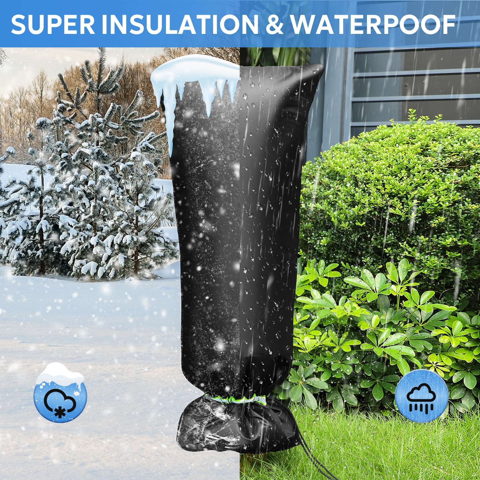 MIXC installed on a yard hydrant demonstrating winter freeze defense