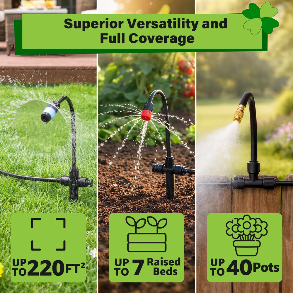 MIXC nozzle types array displaying mist, stream, vortex for versatile spray patterns