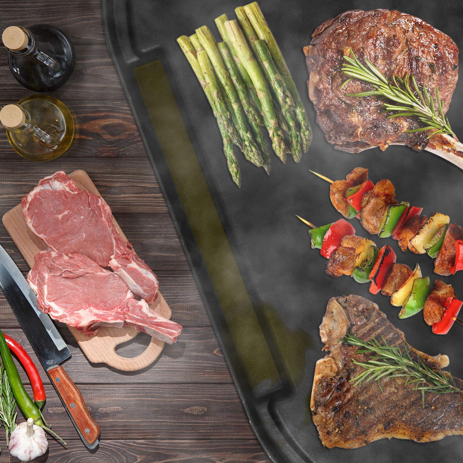 MixRBBQ griddle cooking pancakes outdoors demonstrating versatile breakfast capability